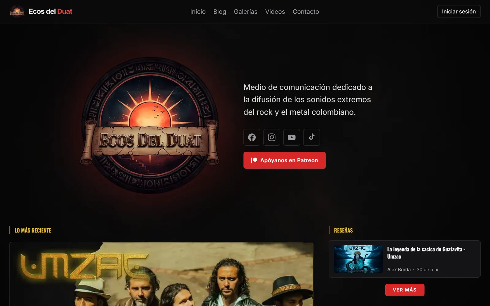 Portada del portal Ecos del Duat